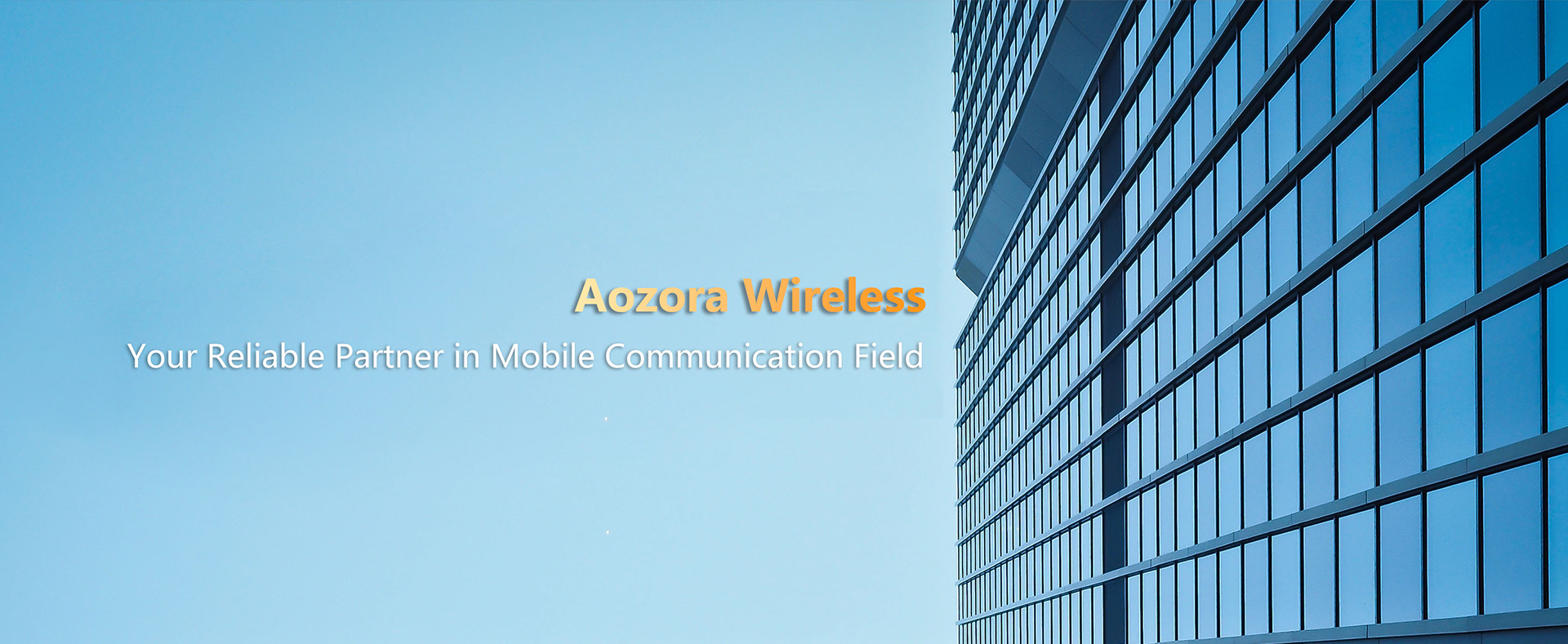 Aozora Wireless-Logo mit Slogan 