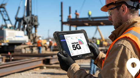 Tablette industrielle Verizon Aozora K8 Active utilis&eacute;e dans un entrep&ocirc;t..jpg