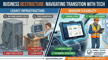Tablet robusto Aozora exibindo painel de an&aacute;lise de economia de custos.jpg