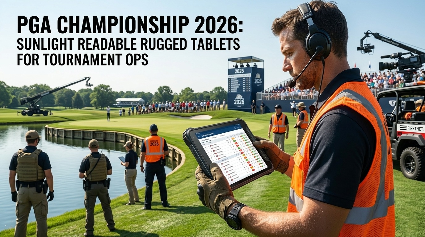 PGA Championship 2026: แท็บเล็ตทนทานที่อ่านได้จากแสงแดดสำหรับ Tournament Ops